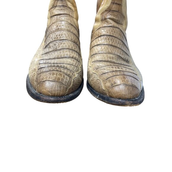 Jaca Made In Mexico Mens Beige Leather Western Mid Calf Boots Sz 10.5EE SKU 9511 - Picture 13 of 16